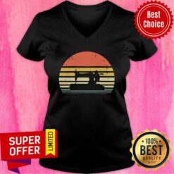 Sewing Machine Vintage Retro V-neck