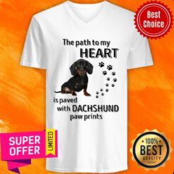 The Path To My Heart Is Paved With Dachshund Paw Prints V-neck