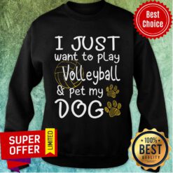 Volleyball I Just Want To Play Volleyball And Pet My Dog Sweatshirt