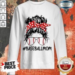 Baseball Mom Life Messy Bun Mom Game Day Sweatshirt