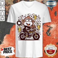Monkey Motocrosser Banana V-neck