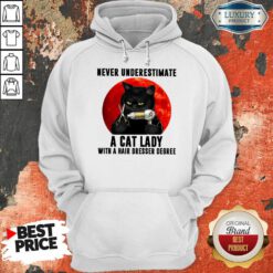 Never Underestimate A Cat Lady With A Hairdresser Degree Hoodie