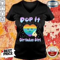 Pop It Birthday Girl 4 V-neck