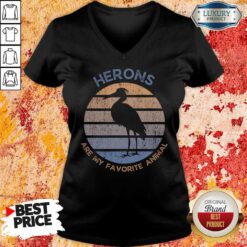 Herons Are My Favorite Animal Vintage V-neck