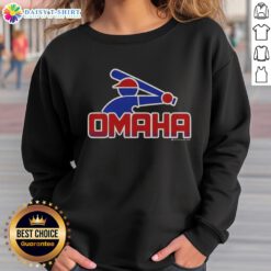 Funny Omaha retro college baseball sweatshirt in vibrant colors, perfect for fans and casual wear.