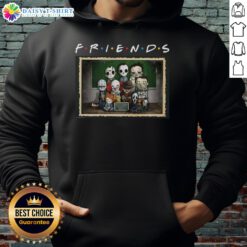 Good Horror Friends hoodie featuring scary movie characters mashup parody design for horror fans and movie lovers.