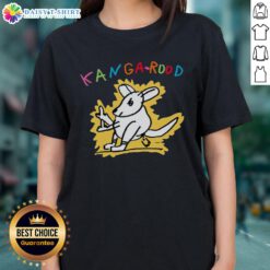 Good Kanga Rood Ladies Tee featuring a stylish kangaroo graphic on a comfortable women's t-shirt.