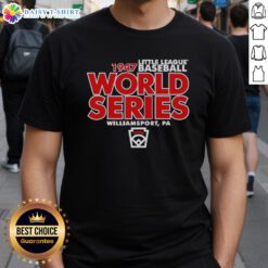Good Little League Baseball World Series Est 1947 Legacy T-Shirt features vintage design celebrating youth baseball traditions.