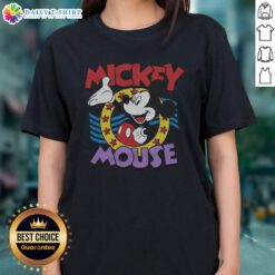 Good Mickey Mouse Stars Ladies Tee featuring a stylish design with Mickey Mouse and star patterns for women.