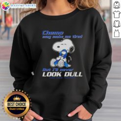Good Snoopy Chemo sweatshirt promoting colon awareness, showcasing vibrant colors and a fun design while advocating for health.