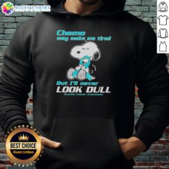Alt Text: Good Snoopy hoodie for ovarian cancer awareness, showcasing vibrant design despite chemo fatigue.