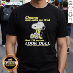 Good Snoopy chemo t-shirt for sarcoma bone cancer awareness, featuring a cute Snoopy design and a motivational message.