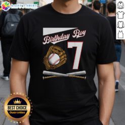 Hot Birthday Boy 7 Baseball T-Shirt featuring a vibrant design, perfect for celebrating a child's special day.