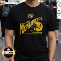 Appalachian State Mountaineers Football Duke's Mayo Classic 2025 helmet t-shirt featuring vibrant team colors and logo.
