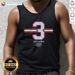 Florida Gators football tank top featuring Eugene Wilson III, number 3, in vibrant team colors and stylish stripes.