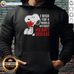 Nice Snoopy hoodie promoting a world without heart disease, featuring a colorful design with Snoopy and heart graphics.