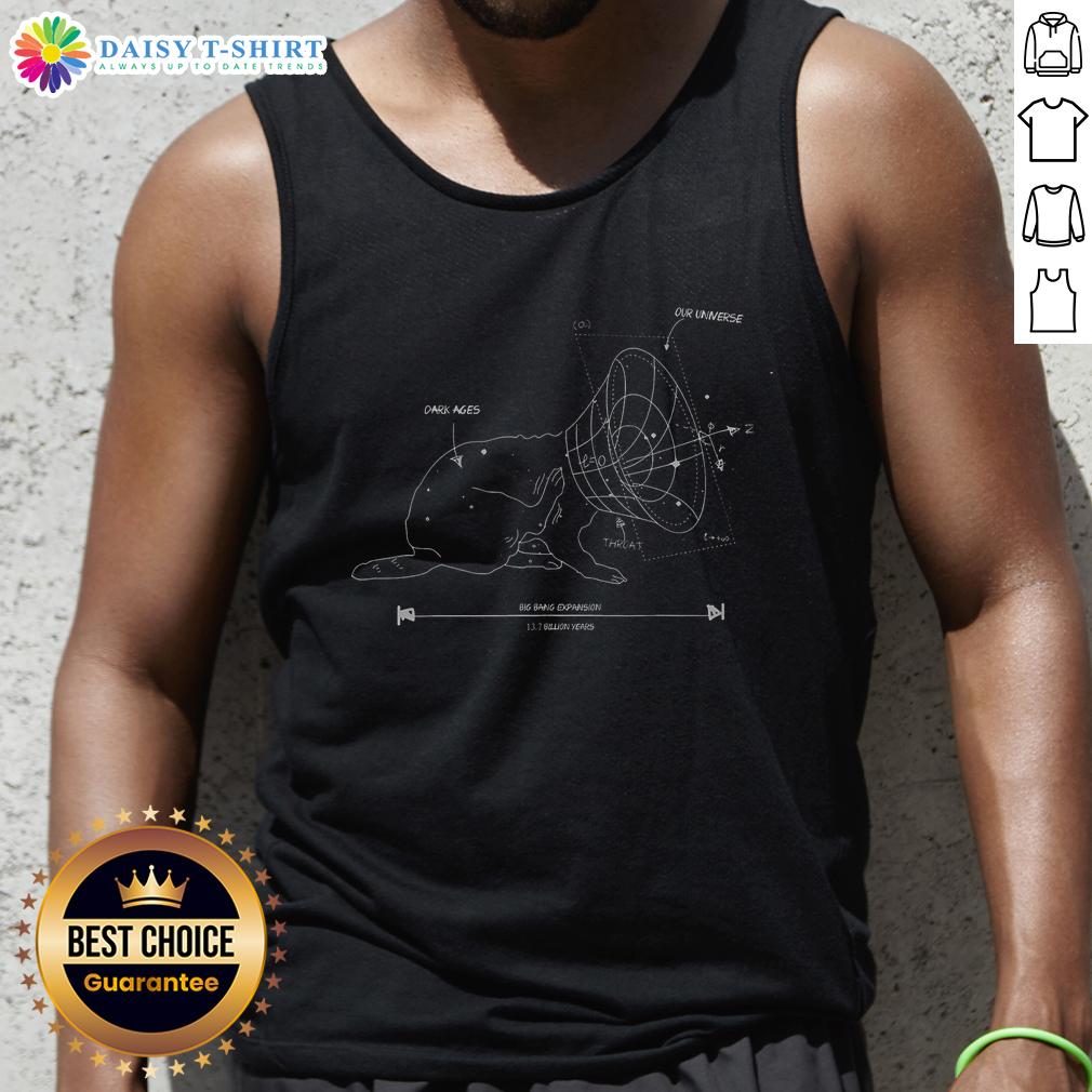 Official Big Bang Expansion Universe science tank top featuring cosmic graphics and physics elements for space enthusiasts.
