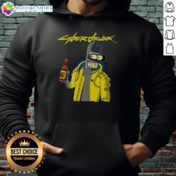 Official Cyberdrunk Bender Futurama Cyberpunk Hoodie featuring vibrant graphics and a stylish design for fans.
