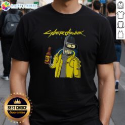 Official Cyberdrunk Bender Futurama Cyberpunk T-Shirt featuring a vibrant graphic of Bender in a futuristic design.