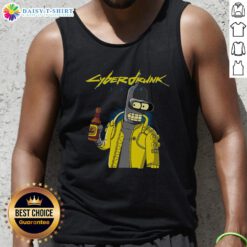 Official Cyberdrunk Bender Futurama Cyberpunk Tank Top featuring vibrant graphics of Bender in a futuristic design.