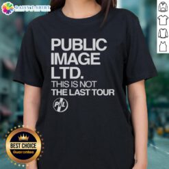 Official Public Image LTD 'This Is Not The Last Tour 2025' ladies tee featuring bold graphics and stylish design.