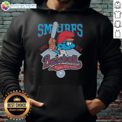 Official Smurf Baseball Home Run Since 1958 Hoodie featuring vibrant graphics and a cozy design for fans.