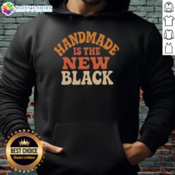 Original handmade 'Is The New Black' hoodie in a stylish design, perfect for casual wear and unique fashion statements.