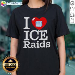 Original I Love Ice Raids Ladies Tee featuring a stylish design perfect for fans of ice raids and winter adventures.