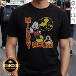 Alt Text: Original Mickey Mouse Poses T-Shirt featuring classic Mickey designs in vibrant colors on a stylish cotton fabric.