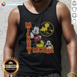 Alt Text: Original Mickey Mouse poses on a stylish tank top design, perfect for Disney fans and casual wear.