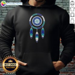 Original Native American Indians X Seattle Mariners baseball hoodie featuring vibrant team colors and unique design.