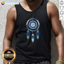 Original Native American Indians X Seattle Mariners baseball tank top featuring vibrant colors and unique design.
