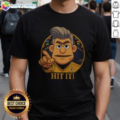 Original Star Trek Cartoon Captain Hit It! Sci-Fi Parody T-Shirt featuring colorful graphics and iconic characters.