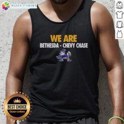 Original We Are Bethesda Chevy Chase mascot tank top featuring a vibrant design and comfortable fit for fans.