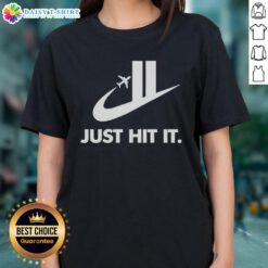 Premium Just Hit It Shirt featuring Twin Towers 9/11 design for ladies, perfect for commemorative wear.