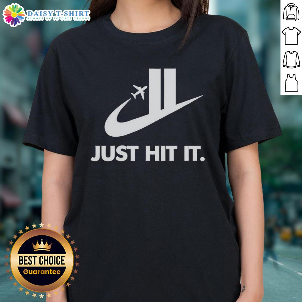Premium Just Hit It Shirt featuring Twin Towers 9/11 design for ladies, perfect for commemorative wear.