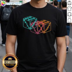 Alt Text: Premium Lambert Fiesta Brian Lambert Dice T-Shirt featuring colorful dice graphics and a stylish design for casual wear.