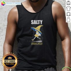 Pretty Salty Liberal Witch Tank Top featuring bold text on a stylish background, perfect for expressing radical decency.