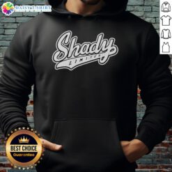 Alt Text: Top Eminem Shady Limited logo hoodie featuring a stylish design in black and white, perfect for fans of the rapper.