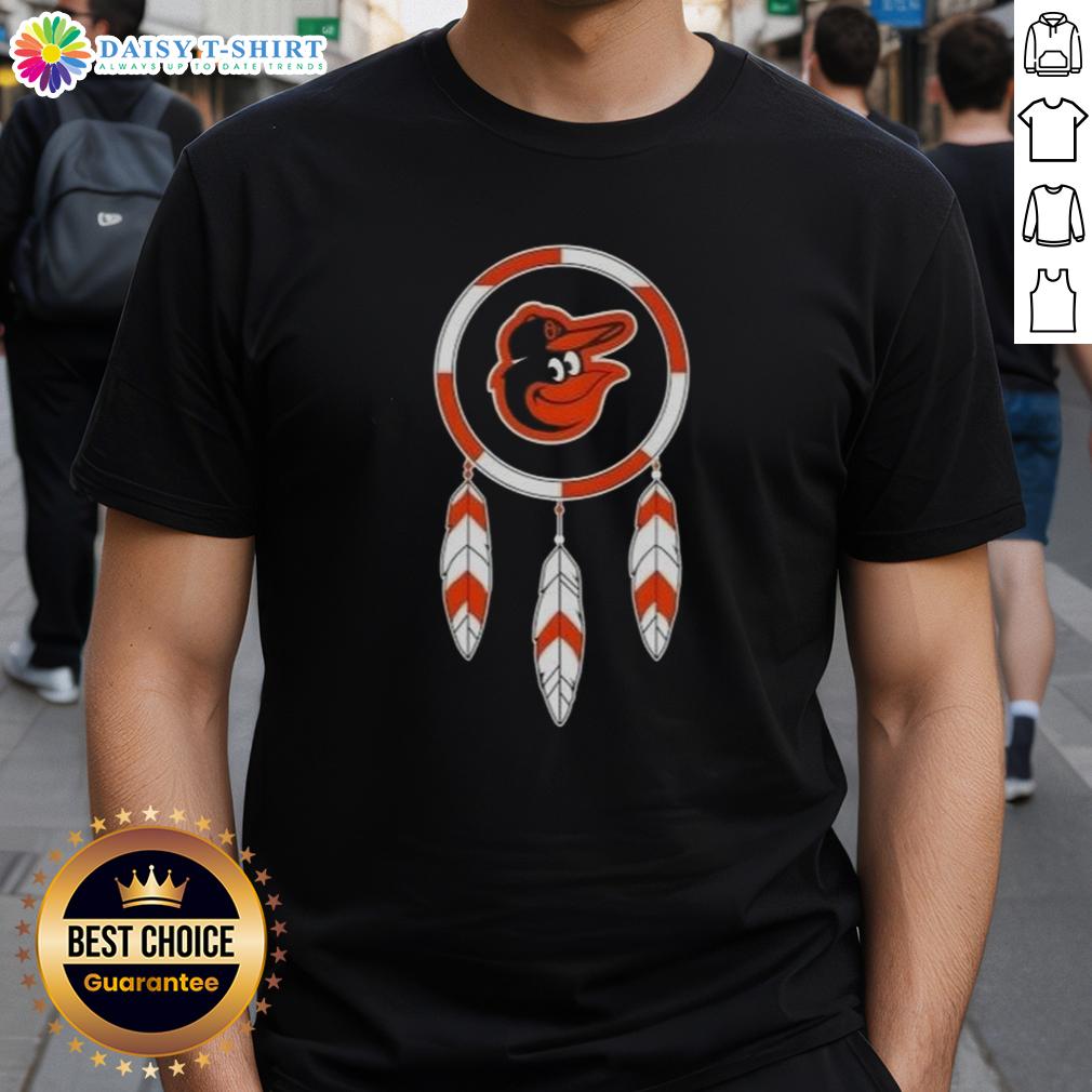 Top Native American Indians X Baltimore Orioles baseball t-shirt featuring vibrant graphics and a stylish design.