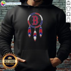Top Native American Indians X Boston Red Sox baseball hoodie featuring vibrant design and team colors.
