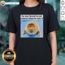 Silly seal graphic tee featuring a humorous design about a seal forced to eat cement at age 6, perfect for animal lovers.
