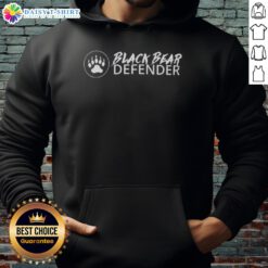 Alt Text: Awesome Black Bear Defender Hoodie featuring a bold bear graphic, perfect for nature lovers and outdoor enthusiasts.