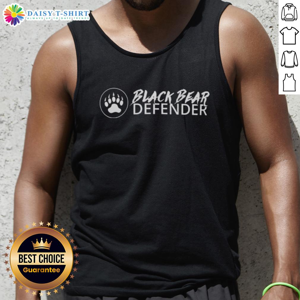 Awesome Black Bear Defender Tank Top featuring a bold bear graphic on a stylish black background, perfect for casual wear.