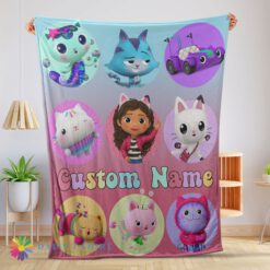 Awesome Disney Gabby's Dollhouse Blanket Fleece Customized Blanket