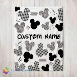 Awesome Disney Mickey Logo Texture Blanket Fleece Customized Blanket