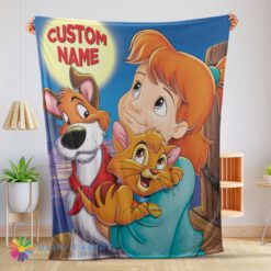 Awesome Disney Oliver & Company Jenny Foxworth Oliver Dodger Blanket Fleece Customized Blanket