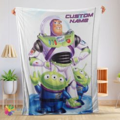 Awesome Disney Pixar Buzz Lightyear And The Little Green Men Fleece Customized Blanket