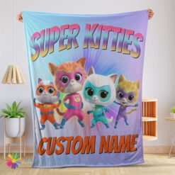 Awesome Funny  Disney Cartoon SuperKitties Blanket Fleece Customized Blanket