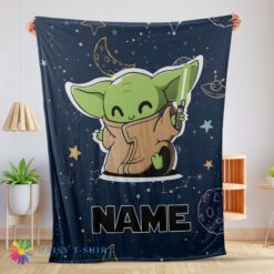 Awesome Official Star Wars Baby Yoda Astronomy Blanket Fleece Customized Blanket